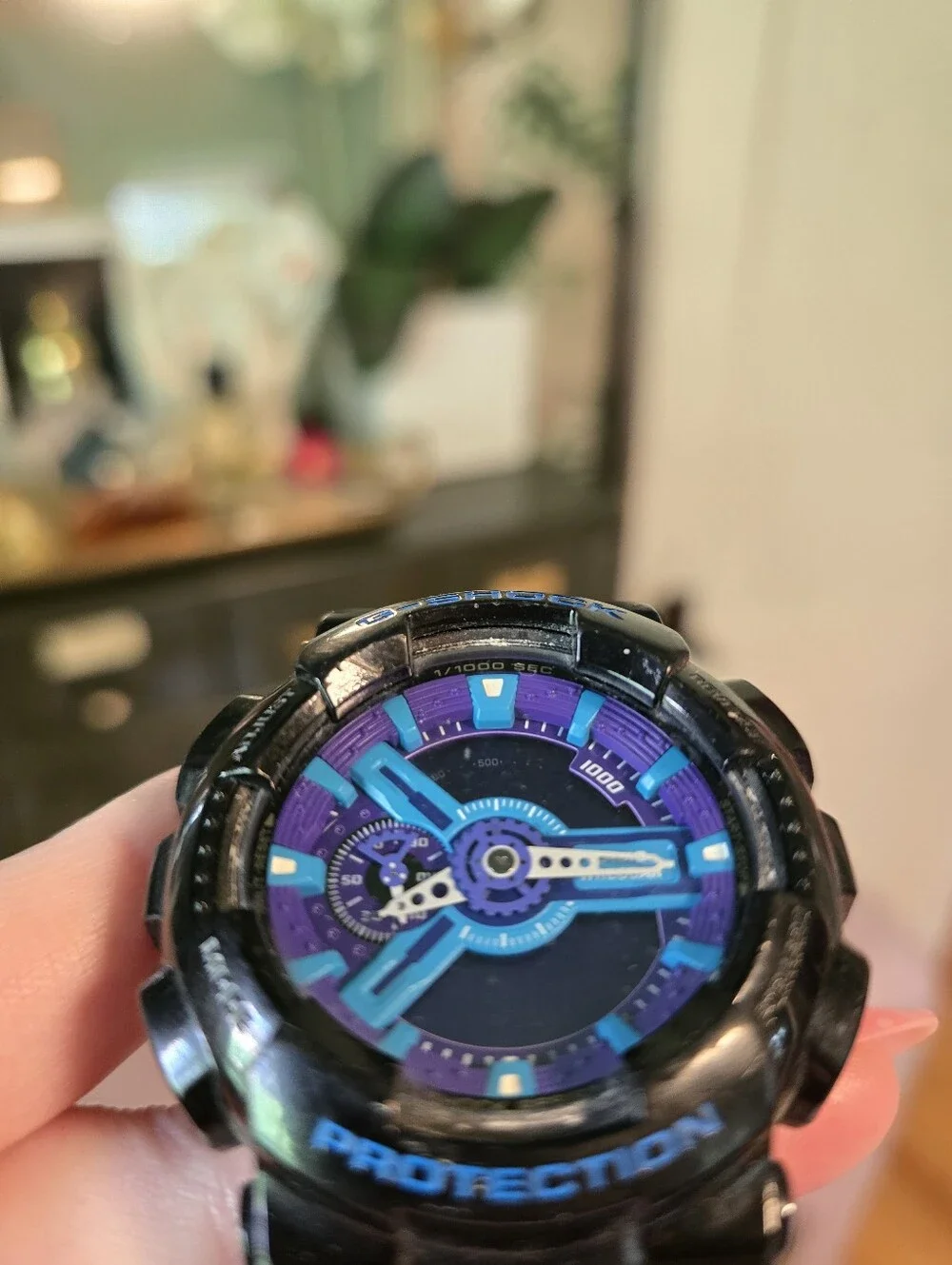 G-Shock GA-110 Black Watch with Blue & Purple Accents
